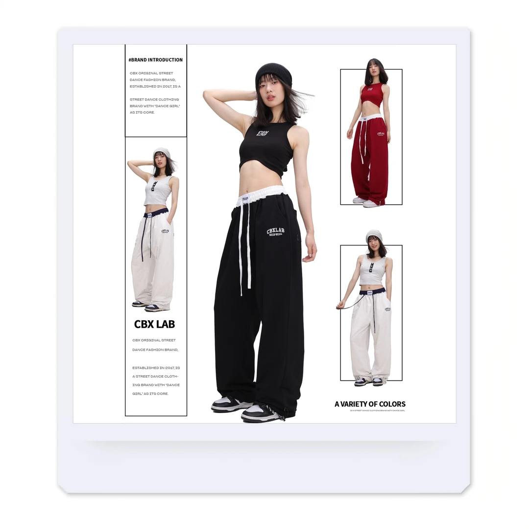 【每日分享】CBXLAB街舞潮牌秋季新款嘻哈jazz撞色腰头运动裤休闲