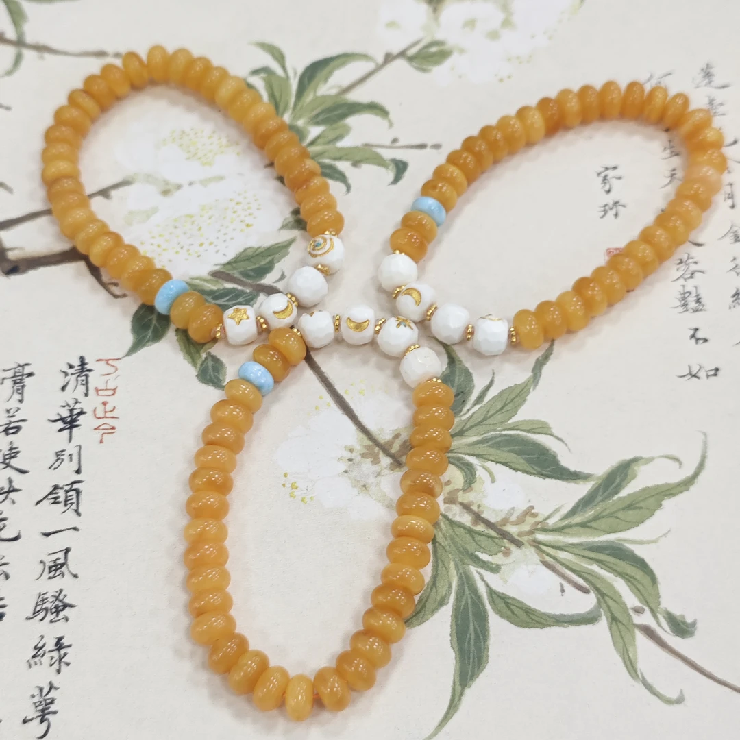 ［书记甄选］天然原创蜜蜡单圈手链 多样性发一件 约8mm TT4122