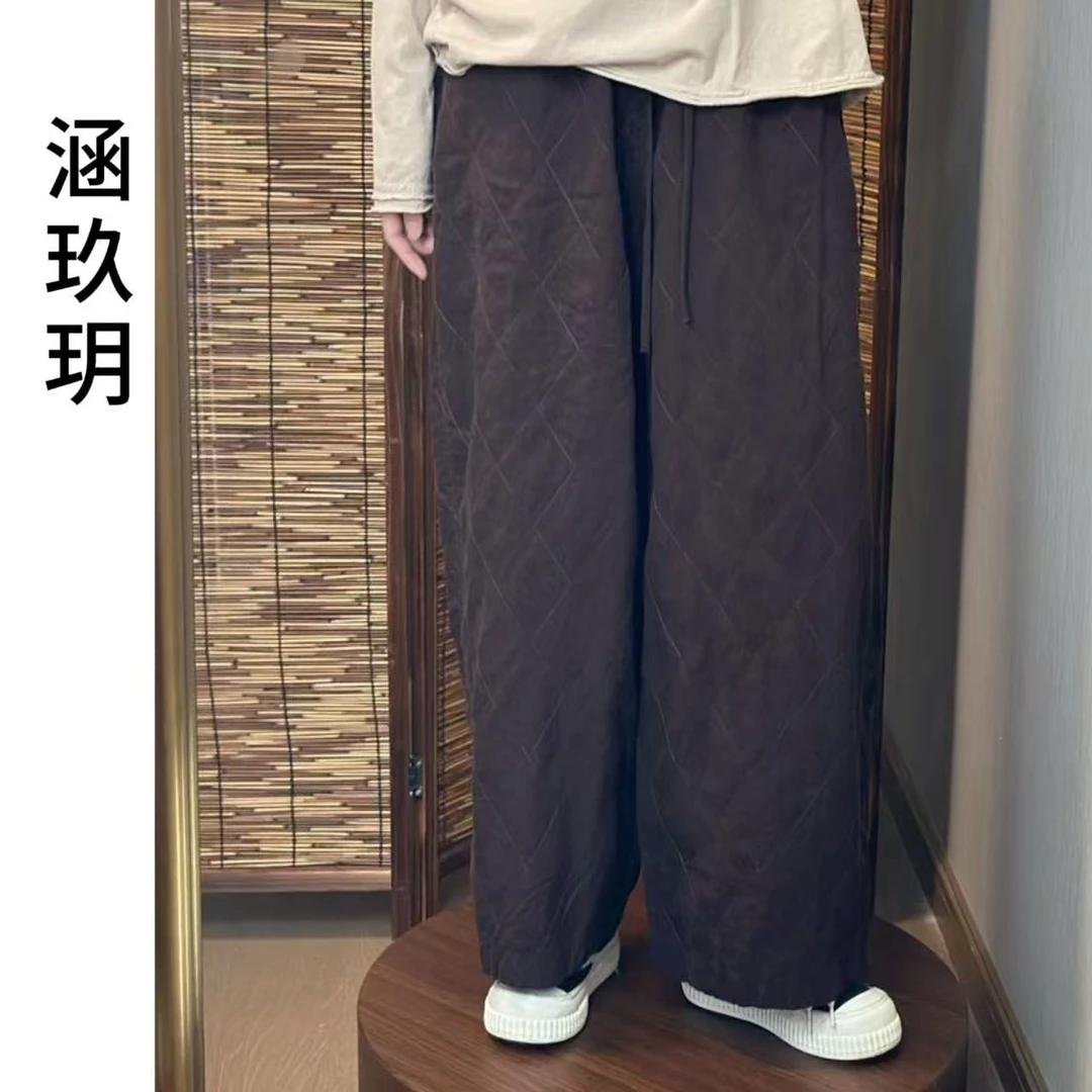 涵玖玥▪100%汉麻【绗线口袋】新款带内衬百搭显瘦直筒裤C-9617