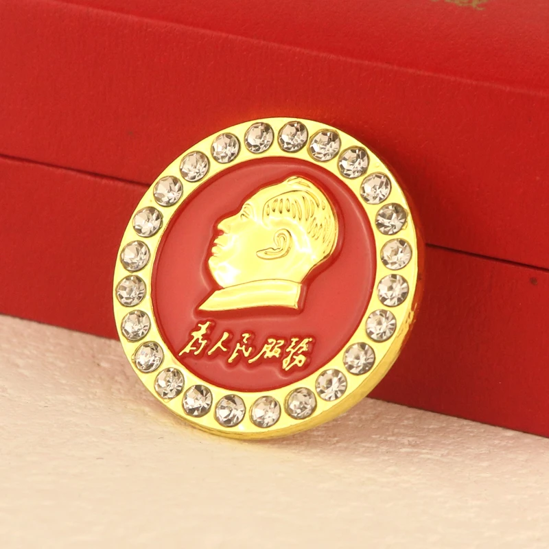 合金合成锆石胸针 毛爷爷头像胸针主席像胸章为人民服务纪念章