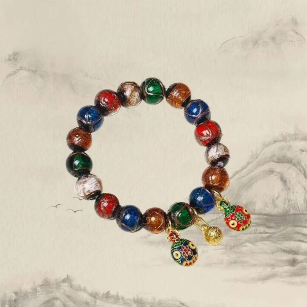 【怀安老师推荐】琉璃吞金兽手串多宝珠手链吉瑞