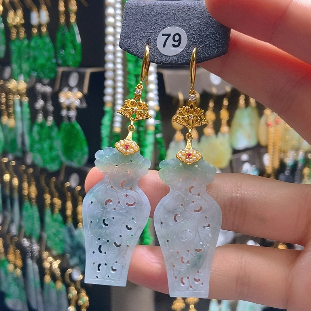 翡翠未镶嵌耳饰翡翠