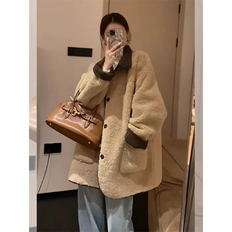 港风复古休闲加厚时尚外套女2025秋冬季新款新款时尚新款潮牌女装