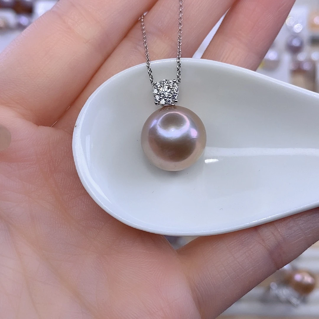 银S925镶嵌颈饰淡水珍珠