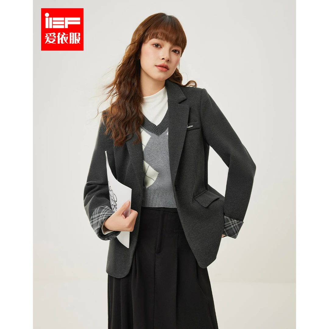 IEF/爱依服2025秋冬新款韩版成熟优雅气质高级感通勤百搭西装外套