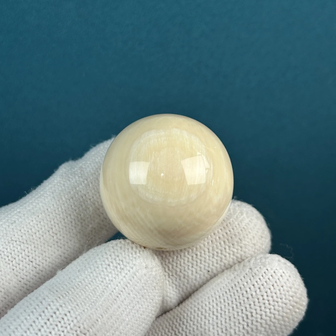 D8322天然猛犸牙 芝士皮圆珠27.2mm支持鉴定 假一罚四