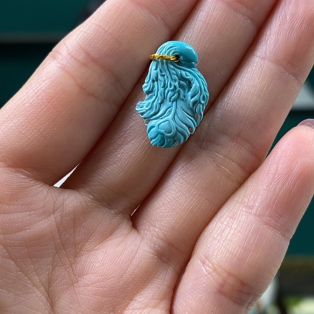 绿松石18K金镶嵌珠宝奇石