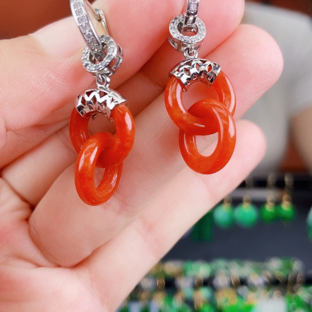 翡翠未镶嵌耳饰饰品