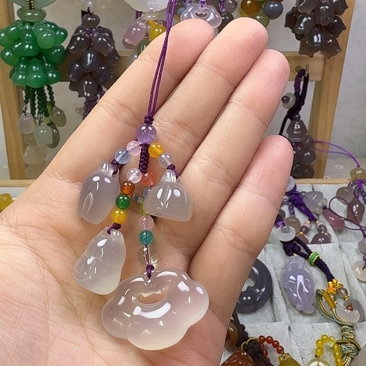 往****。手机挂件紫色款平安锁