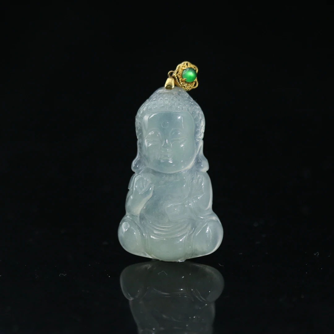 7天然缅甸翡翠A货18k宝宝佛/900832/上海嘉禾拍卖