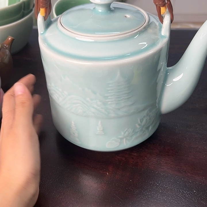 龙泉云间青瓷小米茶器