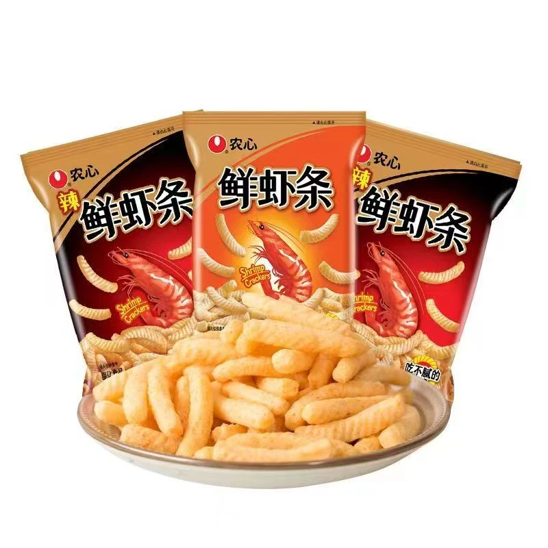 农心90g辣味/原味虾条大包日本外国人不差钱妙脆角虾味