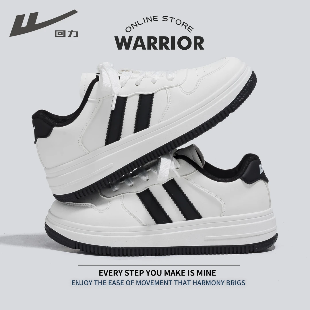 Warrior/回力秋冬新款时尚休闲板鞋透气女鞋百搭潮流厚底小白鞋女