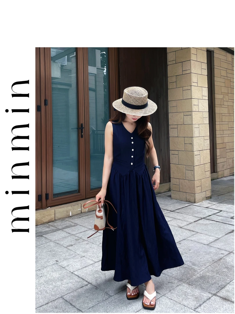 【Minmin】夏季显瘦时尚洋气减龄小个子连衣裙2053