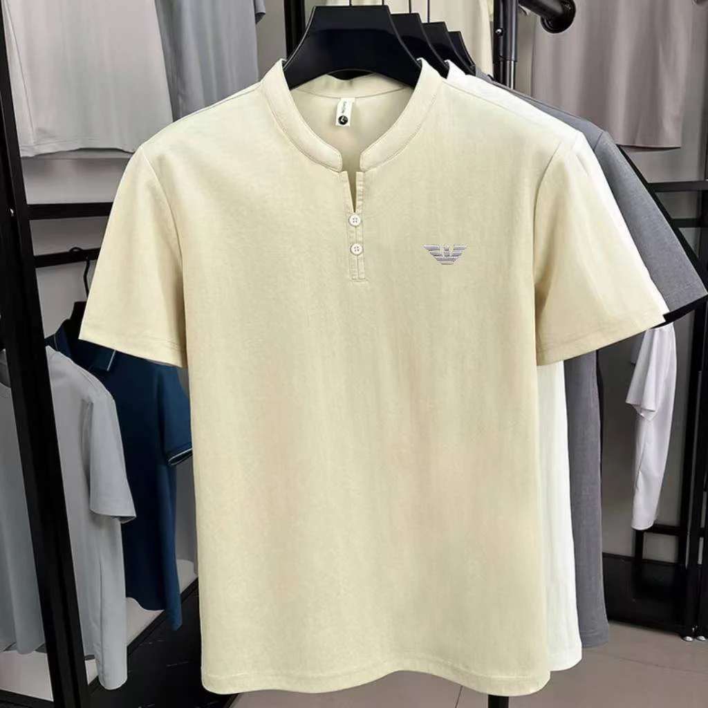 【专柜正品】轻奢国风男士夏季中式圆领短袖T恤凉感棉麻料休闲百搭