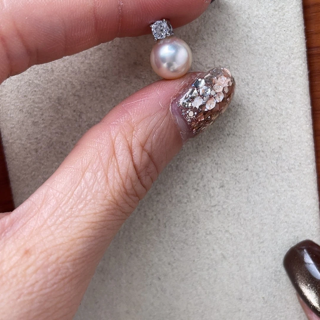 银S925镶嵌海水珍珠吊坠(不含链)