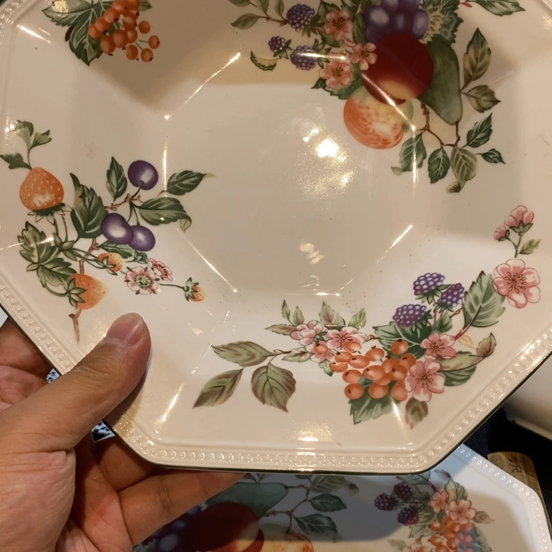 搪瓷微瑕八角深盘