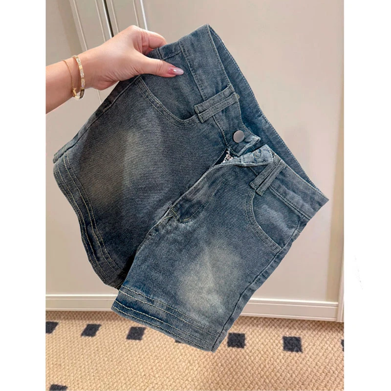 【破价+运费险】美式复古高街牛仔短裤夏季薄款辣妹显瘦辣妹短裤