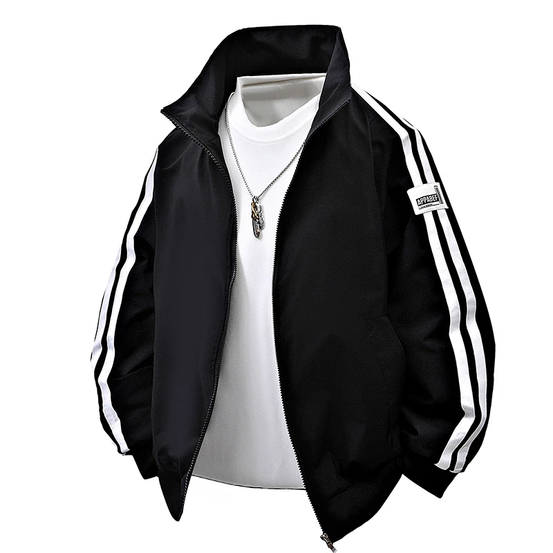 春秋男士外套休闲运动立领夹克男防风防水薄款宽松男装上衣服褂子