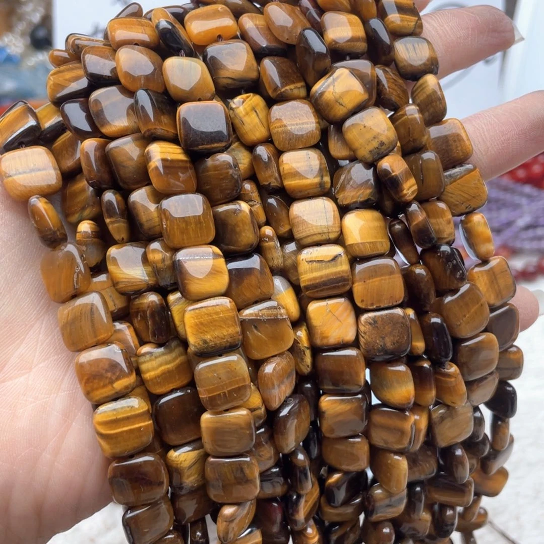 登***宝玛瑙/玉髓合金珠宝半成品打包10条虎眼方片