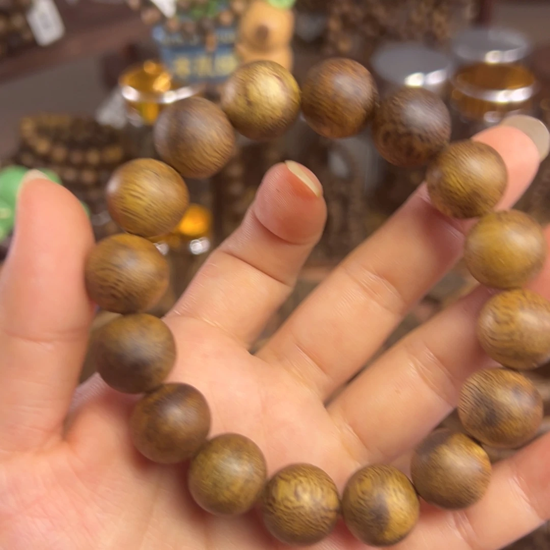 沉香碎屑沉香单圈圆珠1414