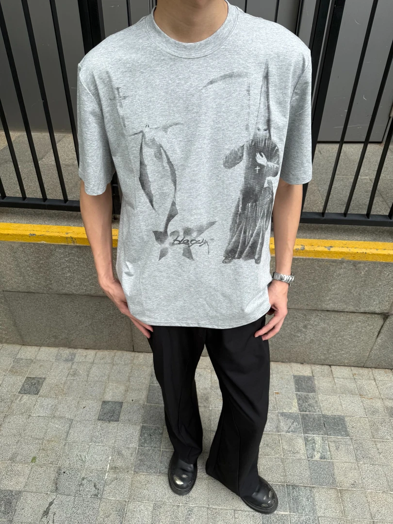 VARON 夏季索罗娜FFF团印花复古凉感男女个性圆领短袖T袖百搭