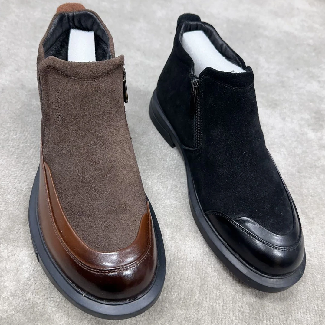 【Aysa男装】KW2120雪地靴中帮车缝线保暖马丁靴高帮休闲鞋