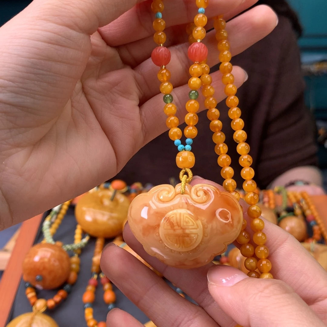 蜜蜡未镶嵌颈饰天然