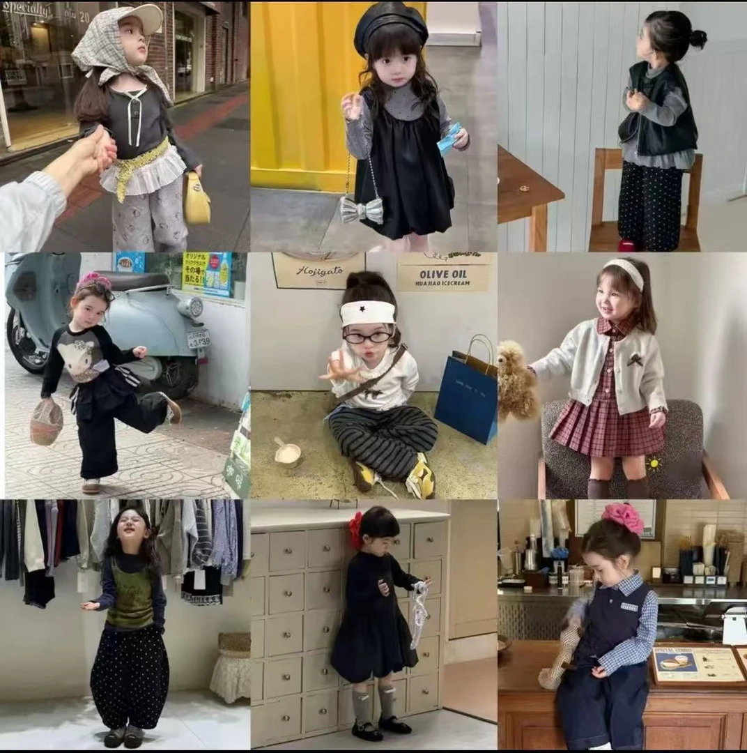 C01-99儿童秋冬季套装女宝韩版jk裙子女童无袖时髦连衣裙