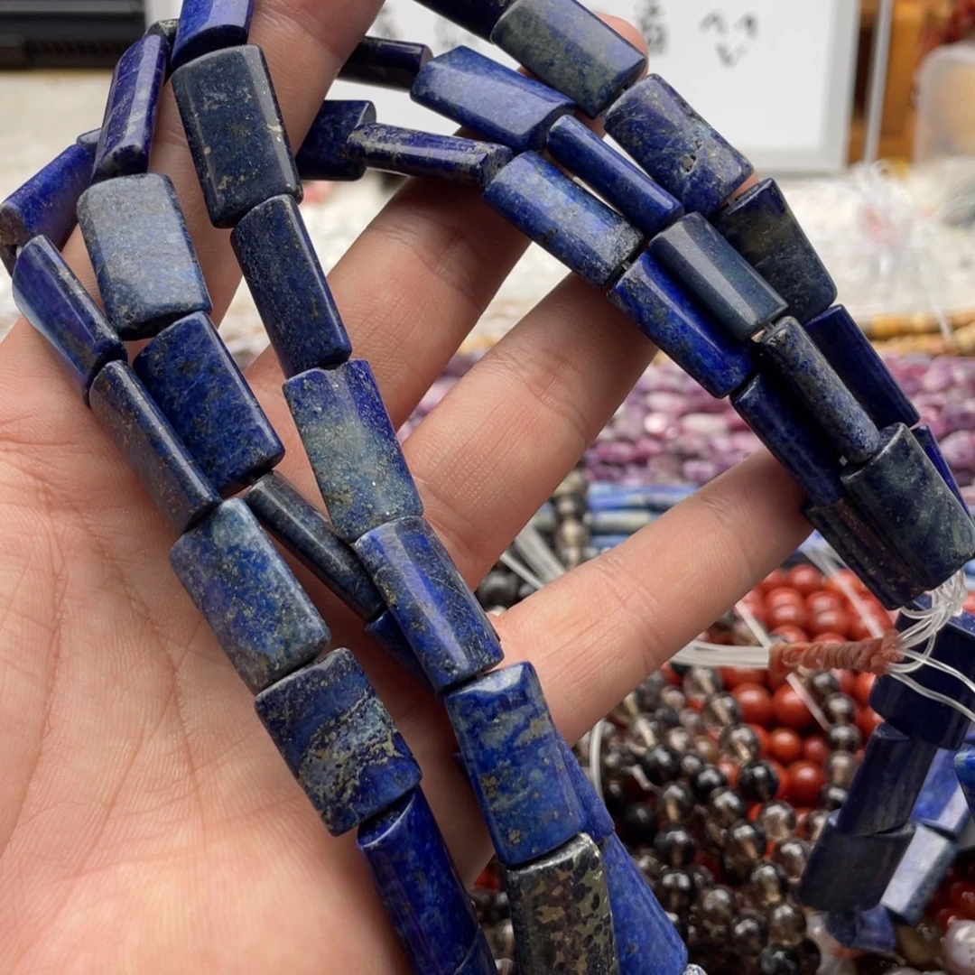 玛瑙/玉髓合金珠宝半成品一条装12*20mm青金长方牌