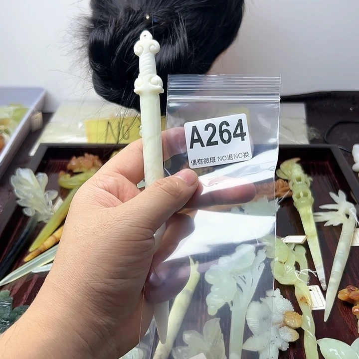 蛇纹石玉发饰合金最****1