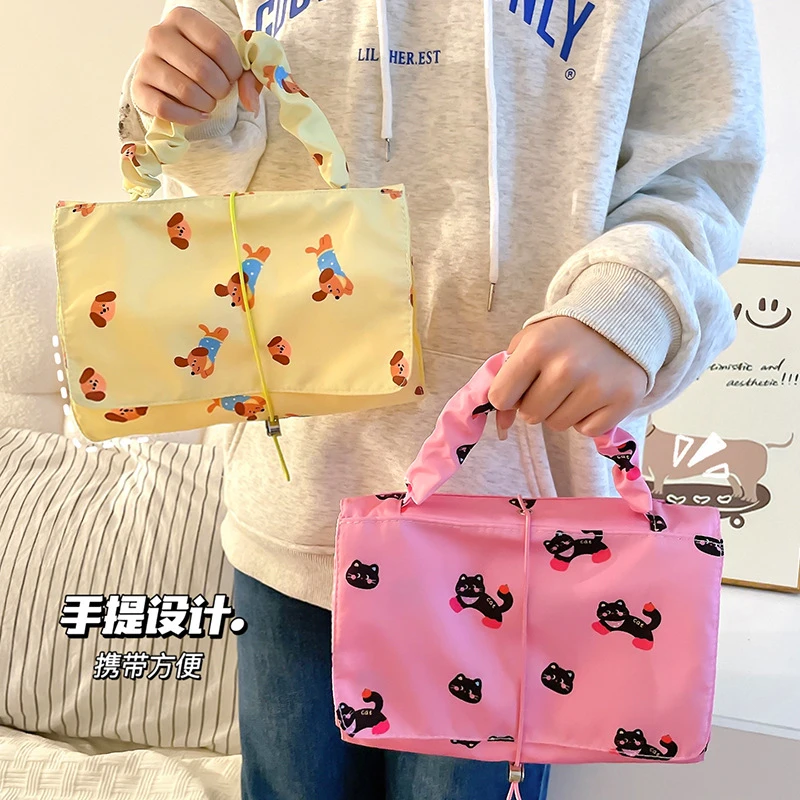 手提化妆包大容量收纳包旅行便携分类袋子化妆品分装包