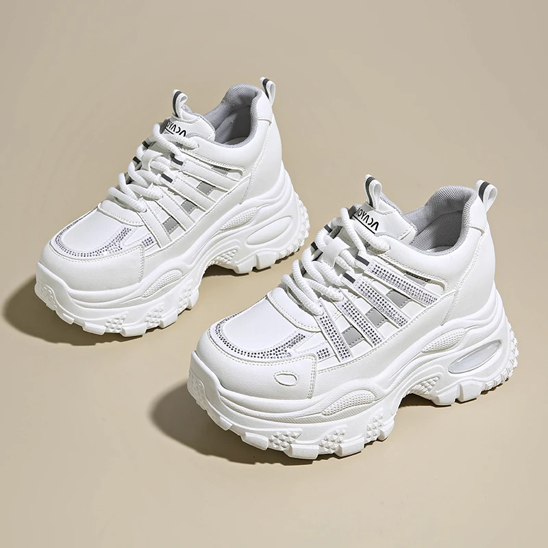 厚底带钻老爹鞋女ins2025新款秋季爆款时尚百搭内增高休闲运动鞋