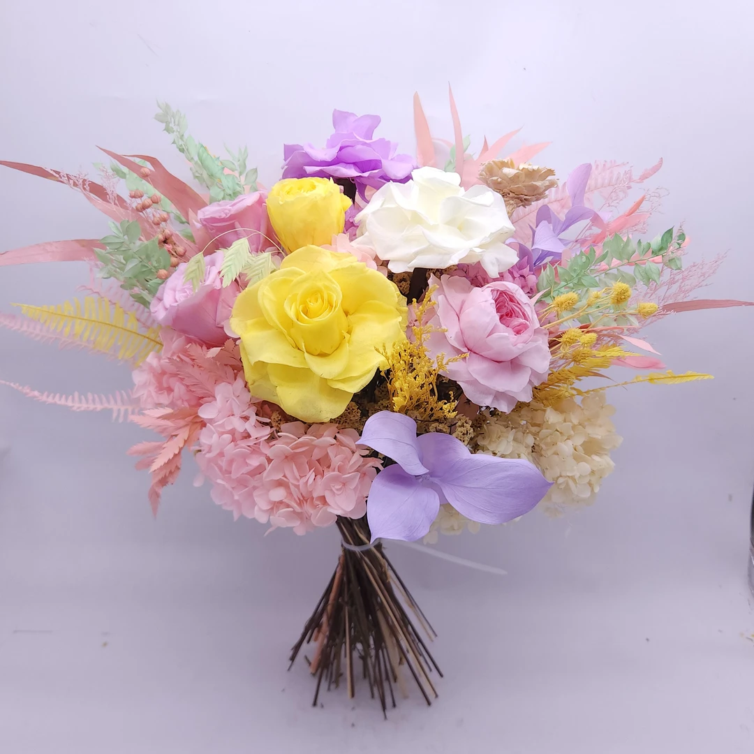简约永生花玫瑰花永生花花束干花玫瑰手捧花束家居装饰节日礼物