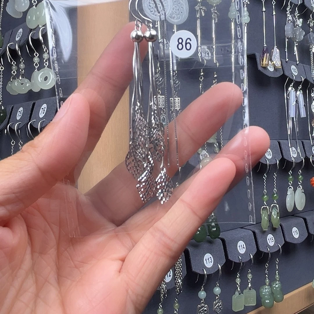 银S925镶嵌耳坠海蓝宝石快****天