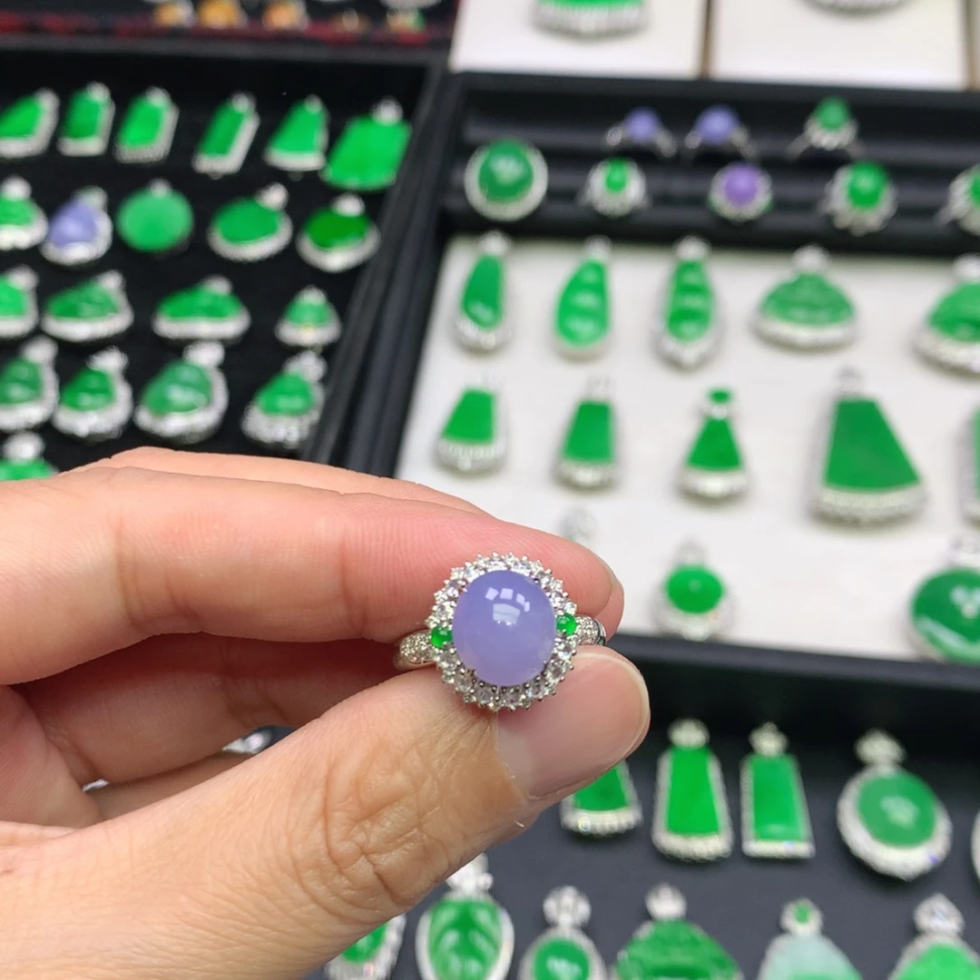 用***6翡翠18K金镶嵌吊坠(不含链)