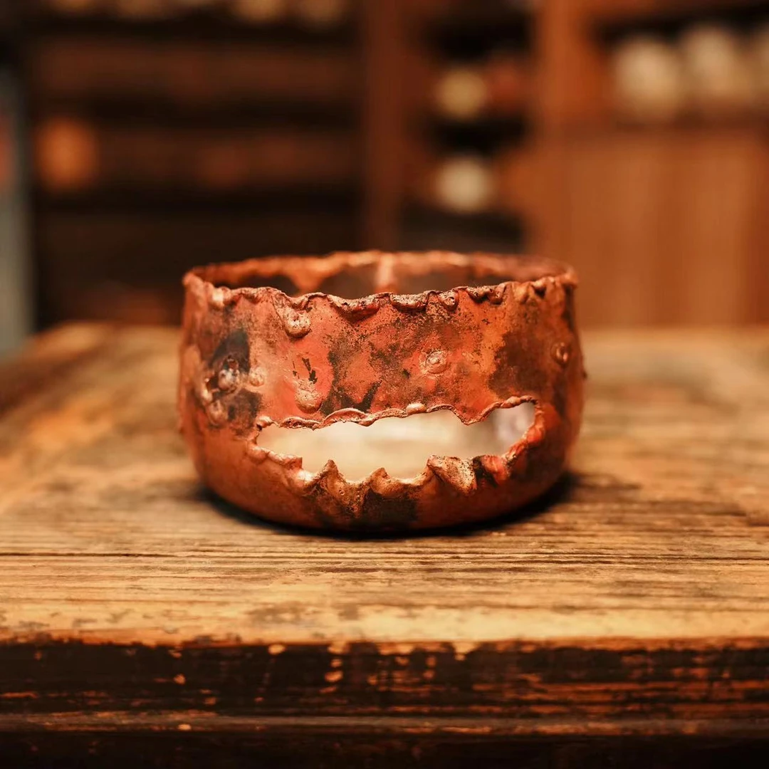 九离烧茶器】手拙温茶炉,直径14CM,高7CM(器不同0043)