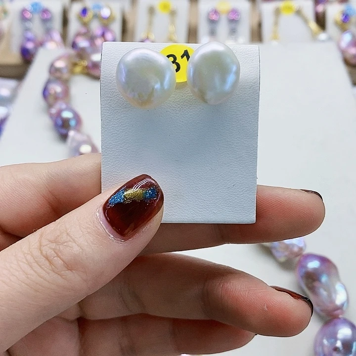 银S925镶嵌耳饰淡水珍珠日****）