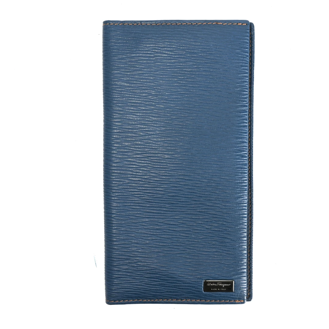 FERRAGAMO/菲拉格慕男士蓝色长款钱包手拿包折叠包 6670920588807