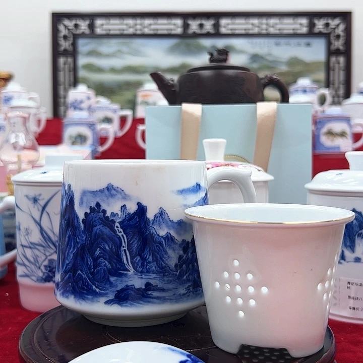 摆件景德镇陶瓷办公杯