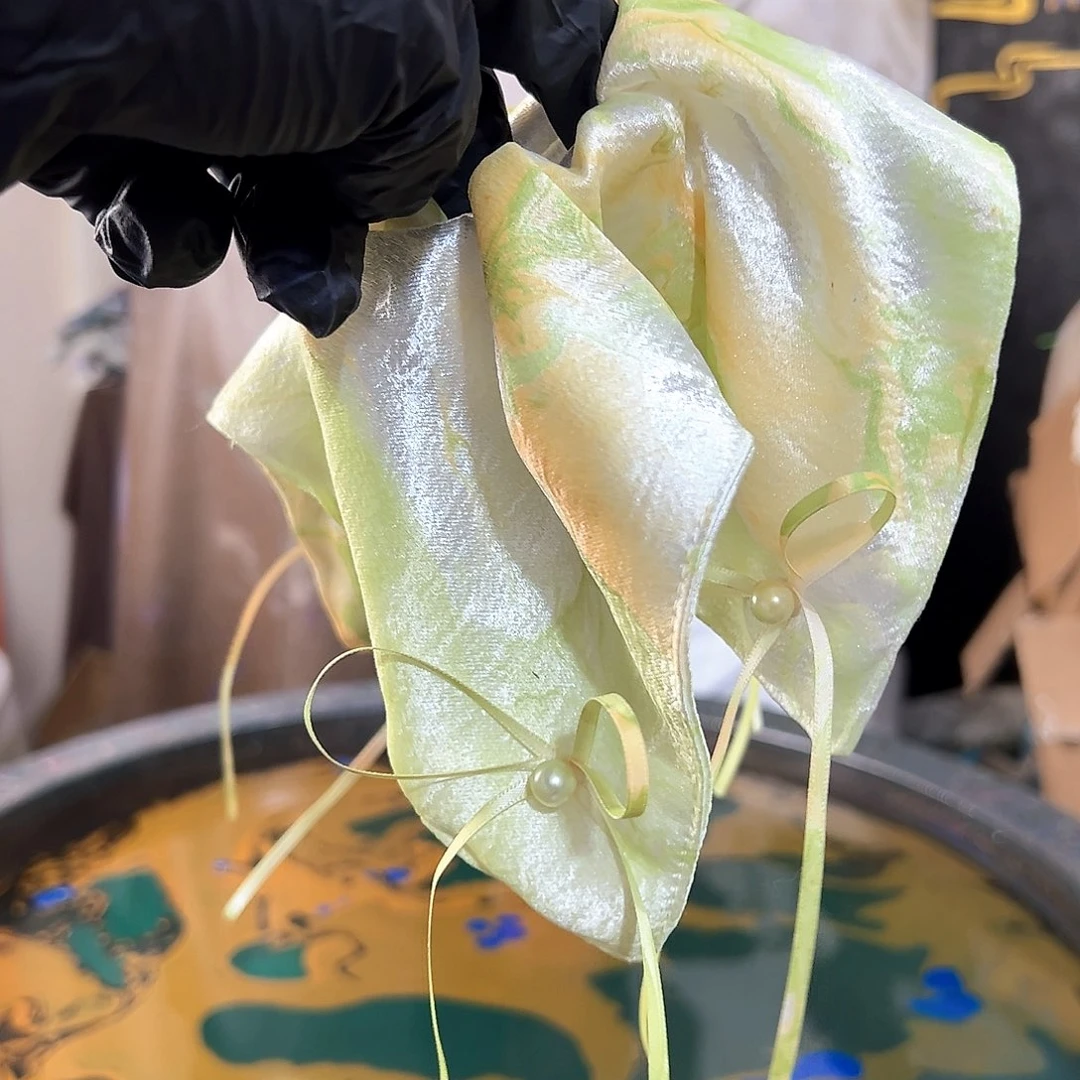 717新款方巾发圈龙井山茶