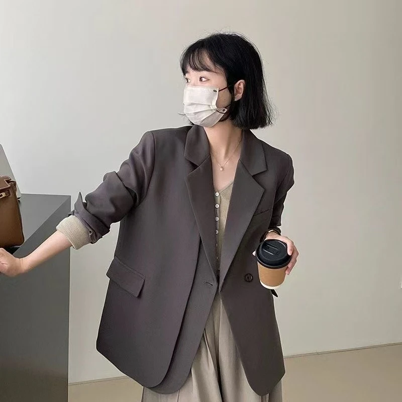 鹿西装外套女Ins潮春秋新款韩版修身搭配网红小个子休闲小西服