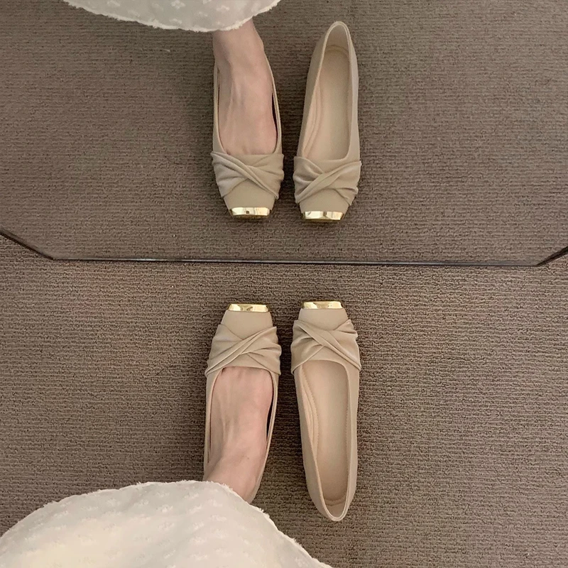 平底气质温柔高级通勤单鞋女鞋子2025新款春季法式方头玛丽珍瓢鞋