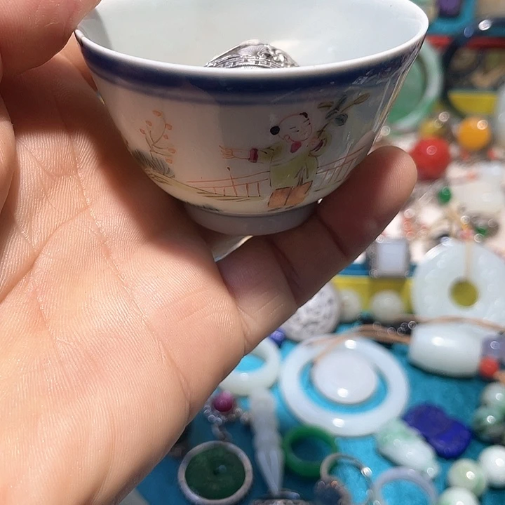 欣手工手绘青花小主人杯