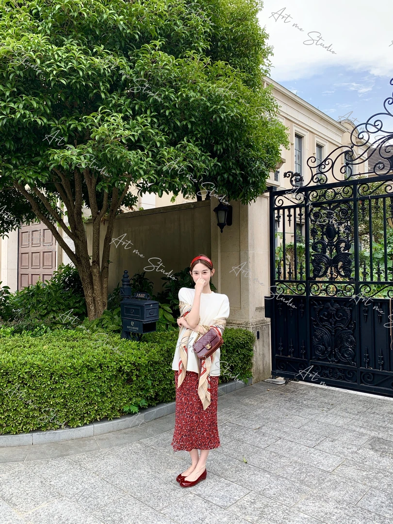 100绵羊毛博主腔调云朵感微宽松姐系穿搭必备半袖针织上衣w24389