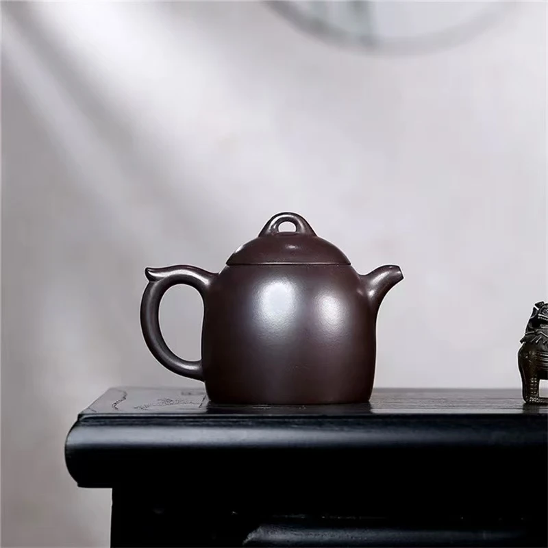 当代 光器秦权 紫茄泥壶紫砂壶