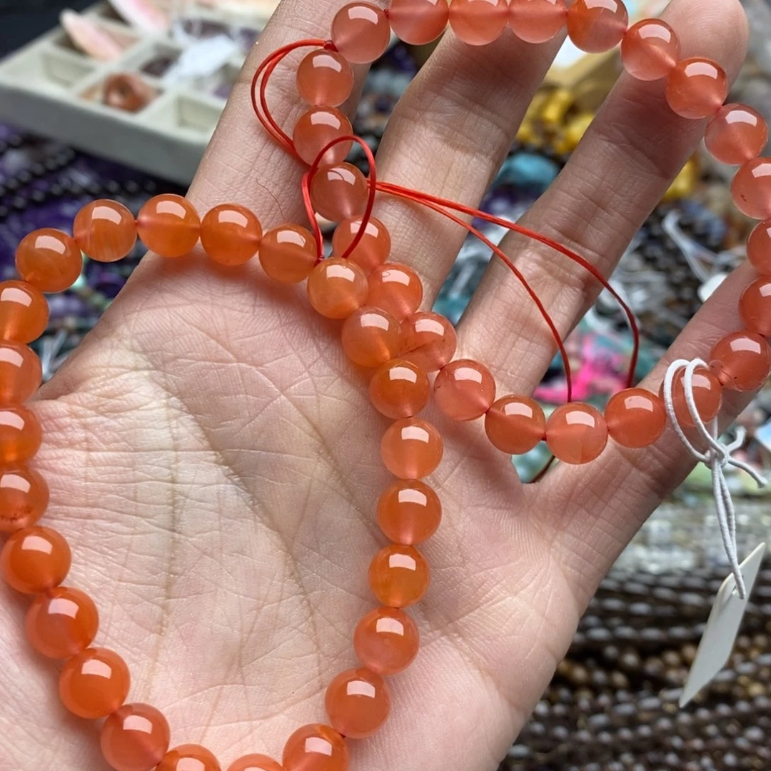 玛瑙/玉髓合金珠宝半成品一条精品纯天然8.3mm南红手链