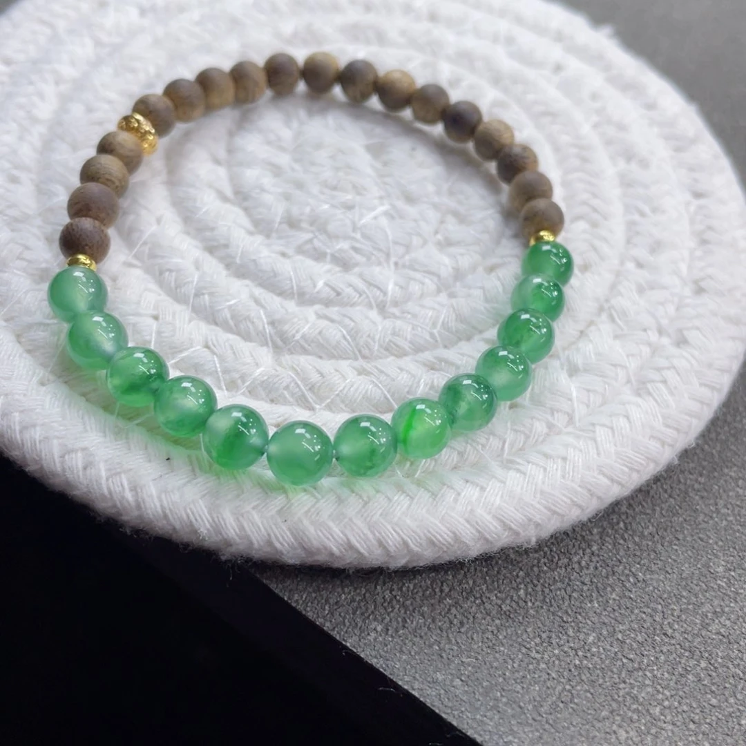 未镶嵌手链翡翠高冰飘花绿野仙踪