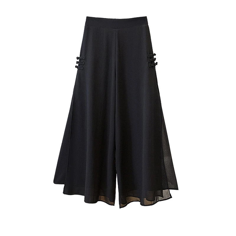 休闲裤女款2025新款夏季百搭薄款黑色宽松显瘦阔腿裤小个子大码潮