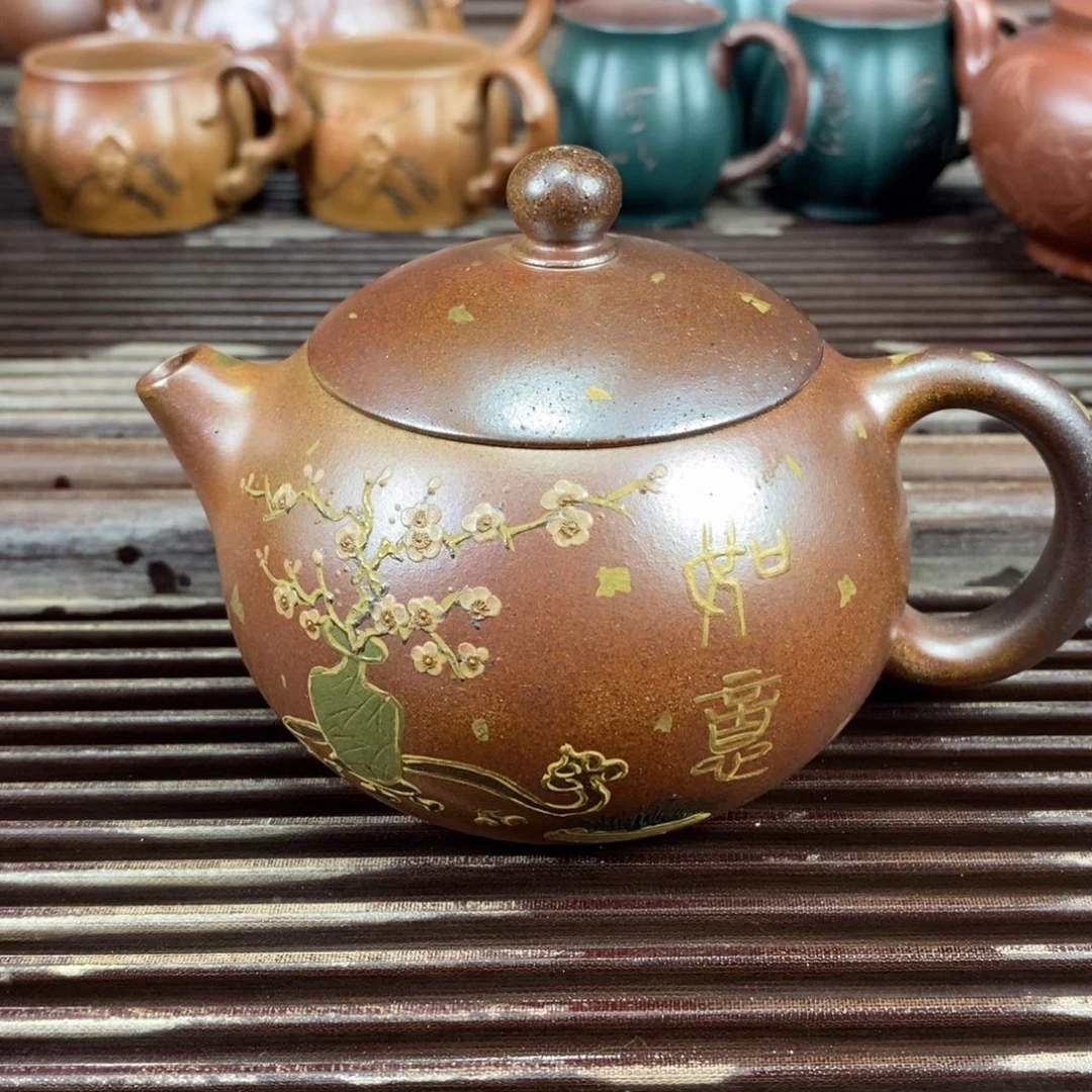 紫砂茶案宜兴原矿紫砂壶毛梅红